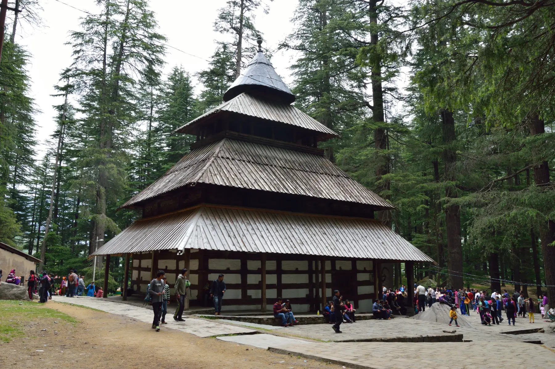Hidimba Devi Temple surrounded by deodar trees in Manali, Himachal Pradesh